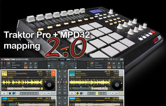 Picture of MPD32 and Traktor Pro software